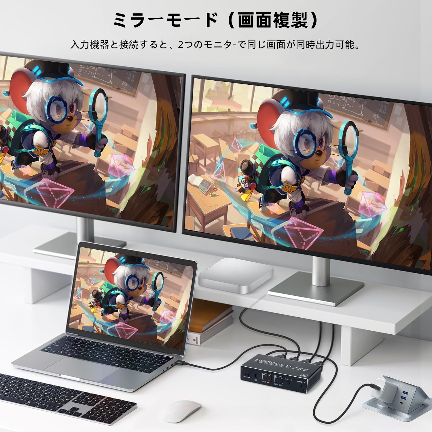 Amazon | HDMI 切替器 スプリッター 2入力2出力 HDMI 分配器