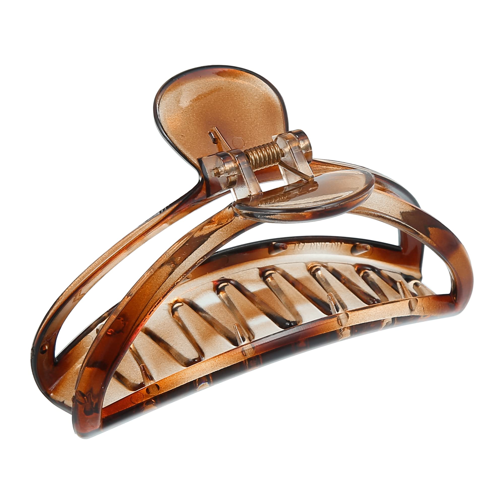 VOCOSTE Garra Pinza Pelo Accesorios Antideslizante Agarre Plástico Marrón para Mujeres, Pelo Clip, 3.7"