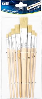 TSI Borstenpinsel-Set 8-teilig (Größen 1, 2, 4, 6, 8, 10, 12 und 20), Schaft Naturbelassen, Hochwertige Borsten, Art. Nr. 49209