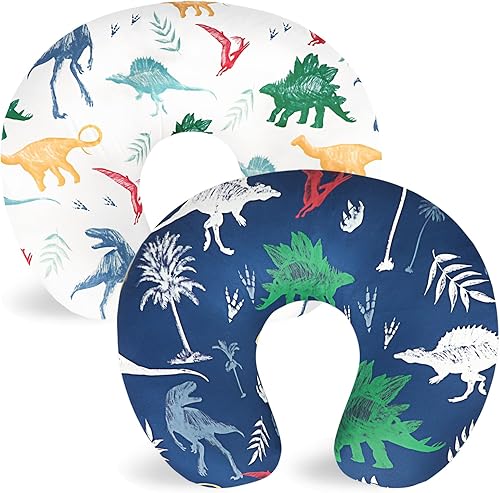 Hooyax Juego de 2 fundas de almohada de lactancia, ultra suaves y elásticas, adorable funda para almohada de alimentación infantil, ajuste perfecto