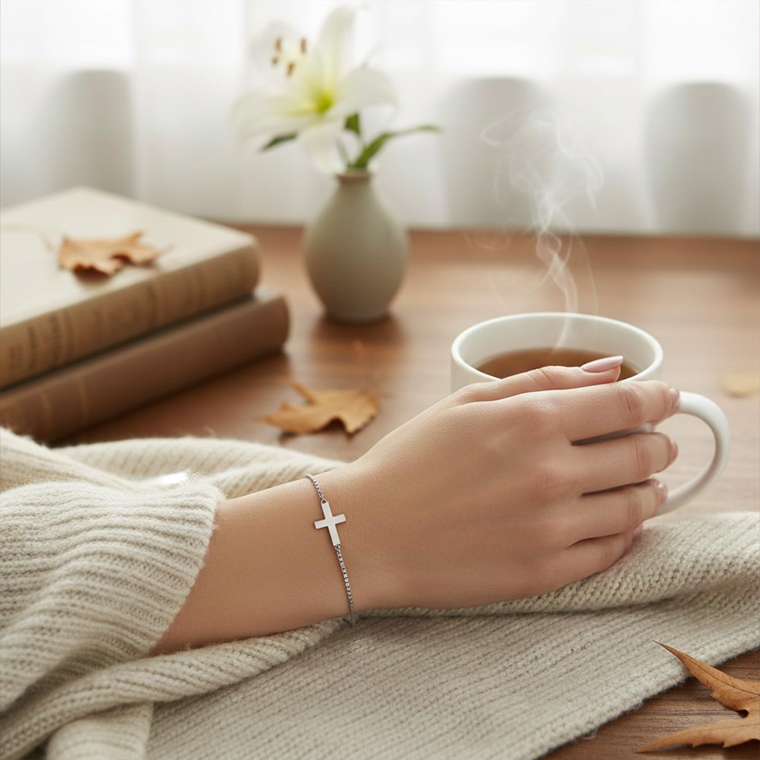 Heavenly Metals Cross Bracelets for Women & Girls – Dainty Christian Jewelry in 18K Gold and Silver – Adjustable Fit – USA Faith-Based Brand - Image 2