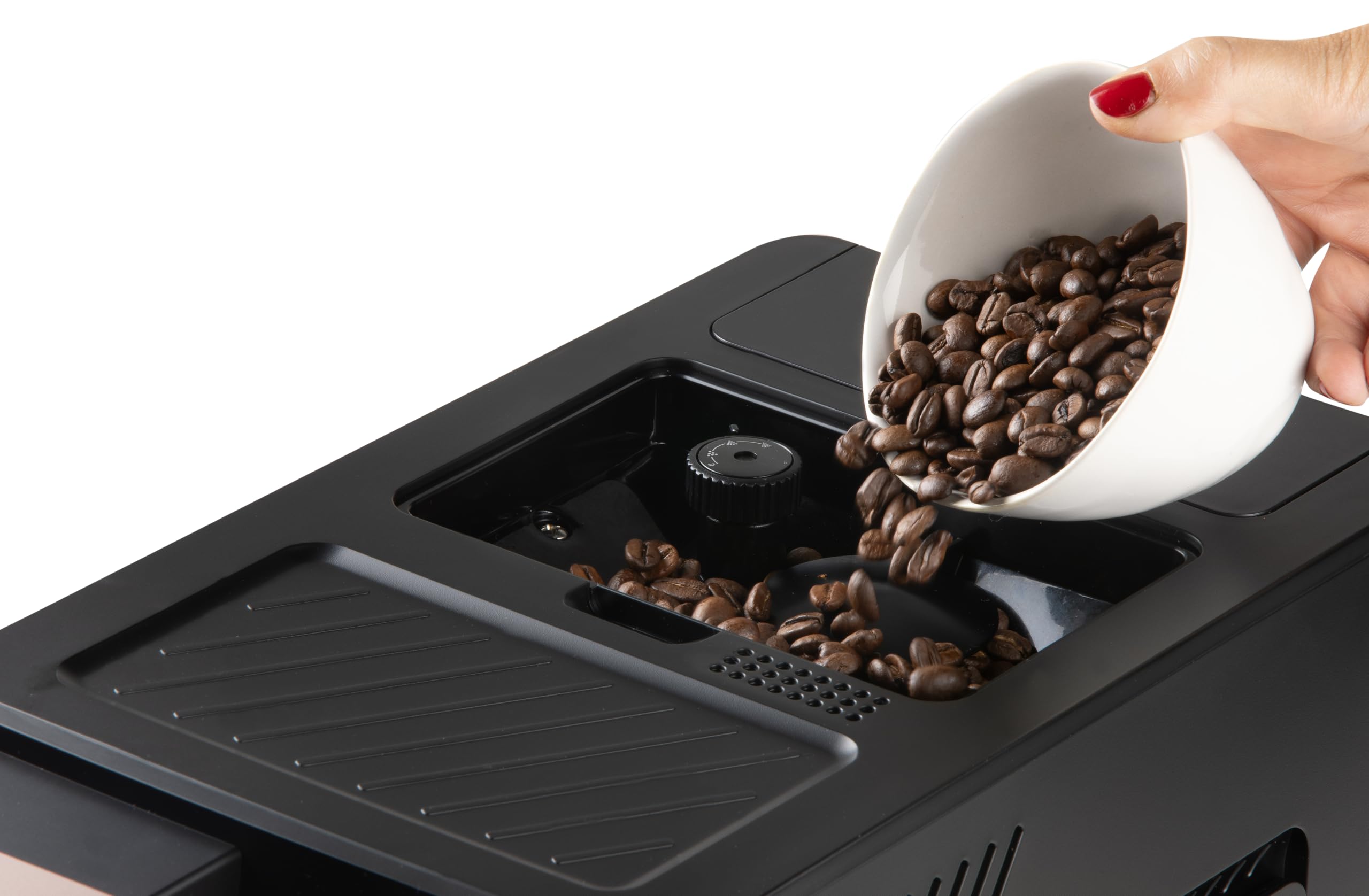 DOMO DO743K Machine à Expresso Entièrement Automatique avec carafe à lait intégrée - 1 touche bean to cup - Entièrement personnalisable - Espresso, Americano, Lungo, Cappuccino, Latte - 19 bars