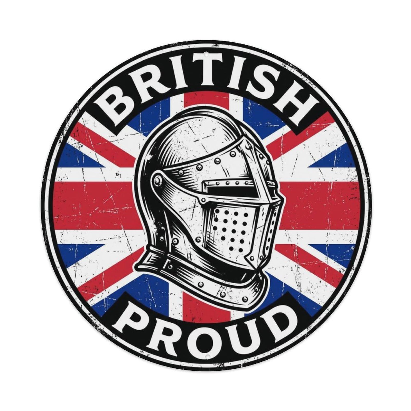 British Proud Helmet Heraldry Heritage Emblem Metal Tin Sign