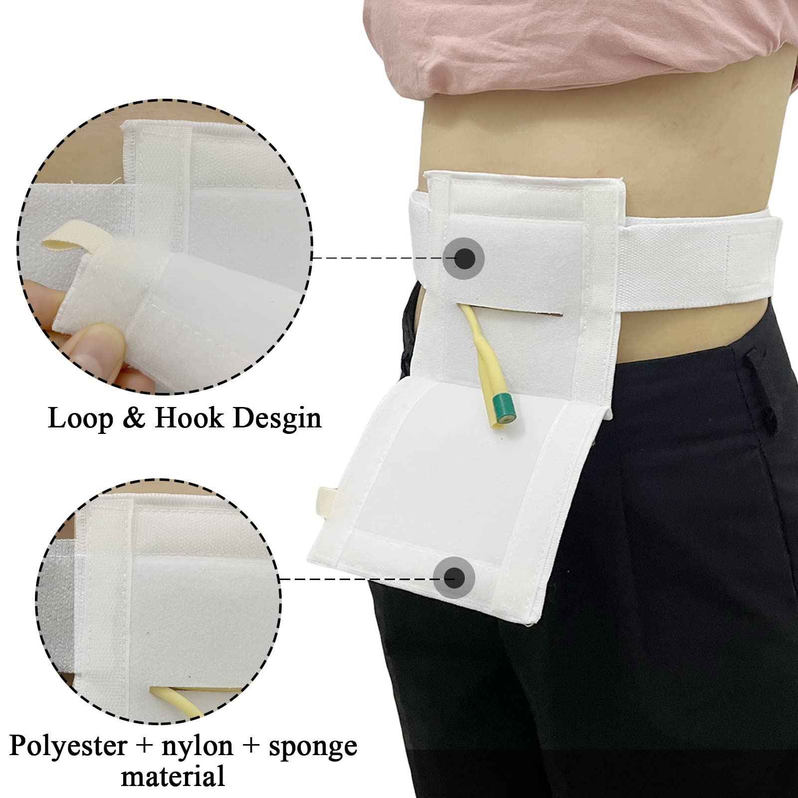 EDWERD G Tube Feeding Belt Holder for PD Ileostomy Stoma Patient Supplies - Peritoneal Abdominal Tube Pad Cover, Fits 30"~ 46" Waist - Image 3