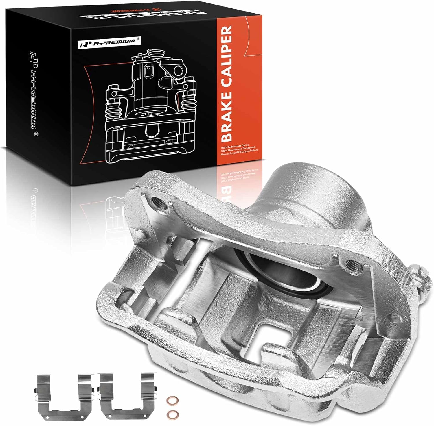 A-Premium Disc Brake Caliper Assembly with Bracket Compatible with Select Hyundai and Kia Models - Azera 2006-2011, Sonata 2006-2010, Amanti 2007-2009 - Front Left Driver Side