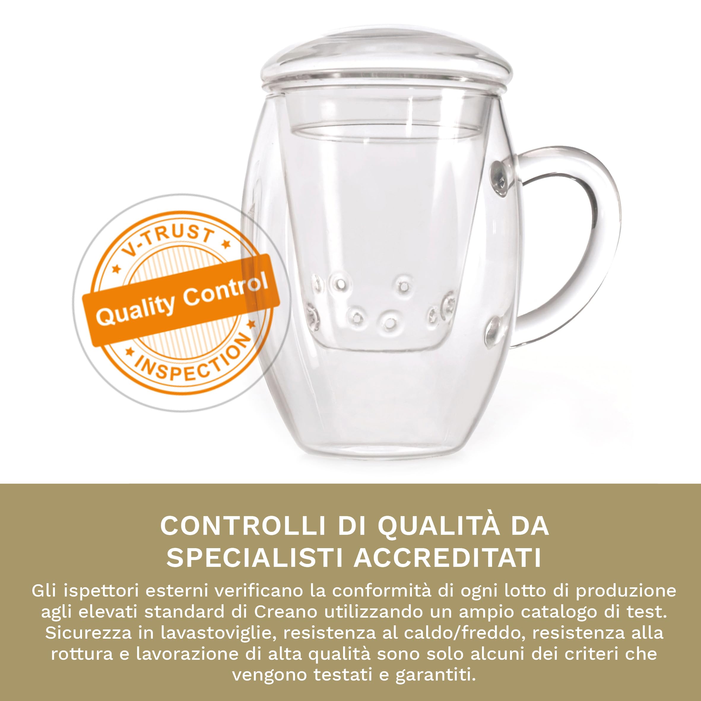 Creano Bicchiere da tè Tutto in uno, grande tazza da tè con colino e coperchio in vetro, 400 ml Una teiera ideale trasparente 1 pezzo (confezione da 1)