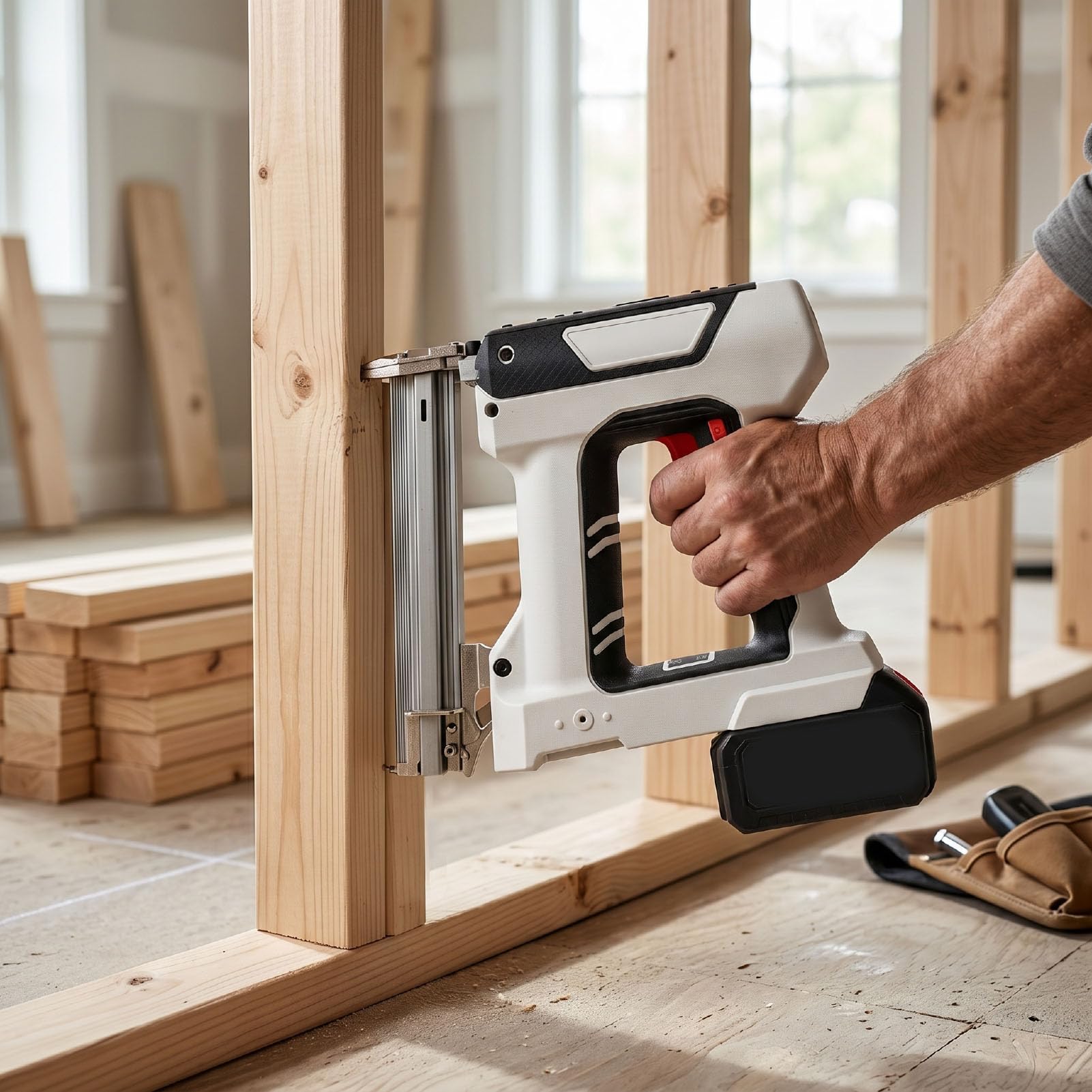 Zunate Clavadora Brad Inalámbrica 2 en 1, Grapadora Eléctrica con Batería de 2x4,0 Ah, Pistola de Clavos para Mejoras en el Hogar, Carpintería con Diseño Ergonómico