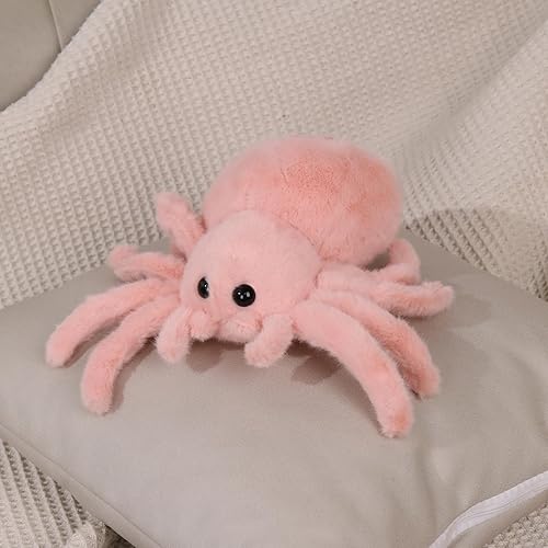 Miniatura 2 de Juguete de peluche de araña para niños, juguete de peluche de Halloween suave almohada de araña rosa, adorable juguete de peluche para jugar, animal