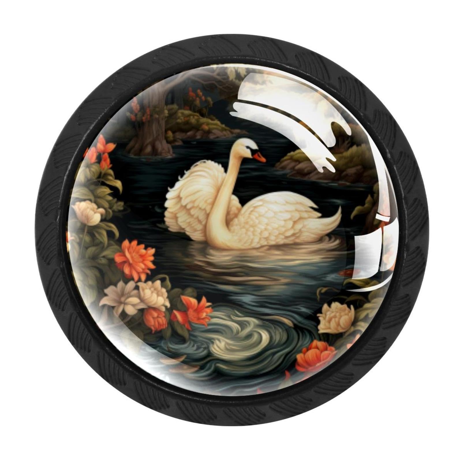Chenzzzz Multicolored 04 4 Pack Swan Kitchen Cabinet Knobs Drawer Knobs Door Dresser Handles For Personalized Gifts Great For Any Occasion