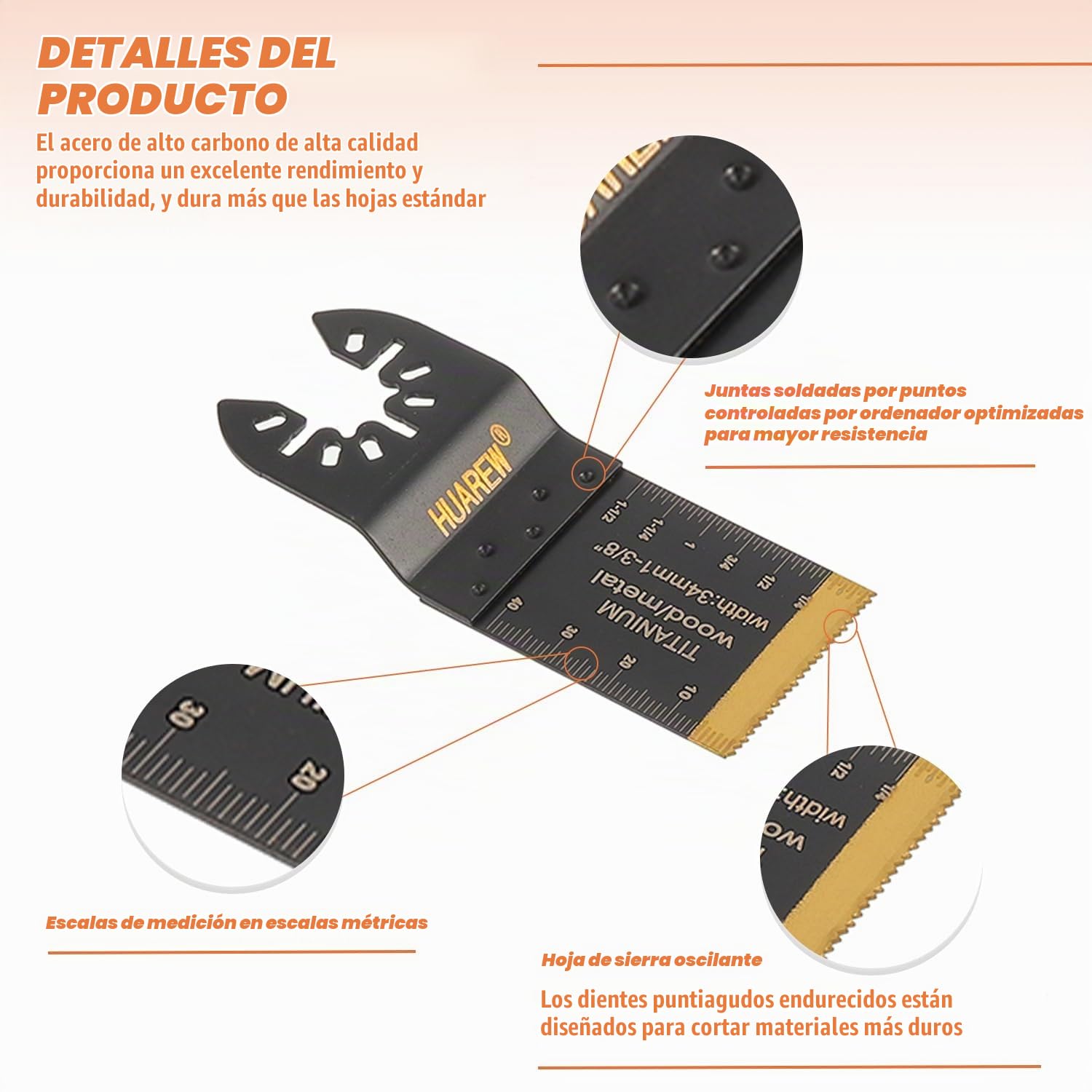 27 Piezas Cuchillas de Sierra Oscilante | Hojas de Corte para Herramientas Oscilantes Accesorios Multiherramienta para Plásticos, Madera, Metal