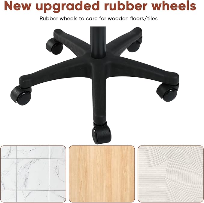 Reposapiés ajustable en altura 500lbs, taburete con ruedas, oficina miniatura 6
