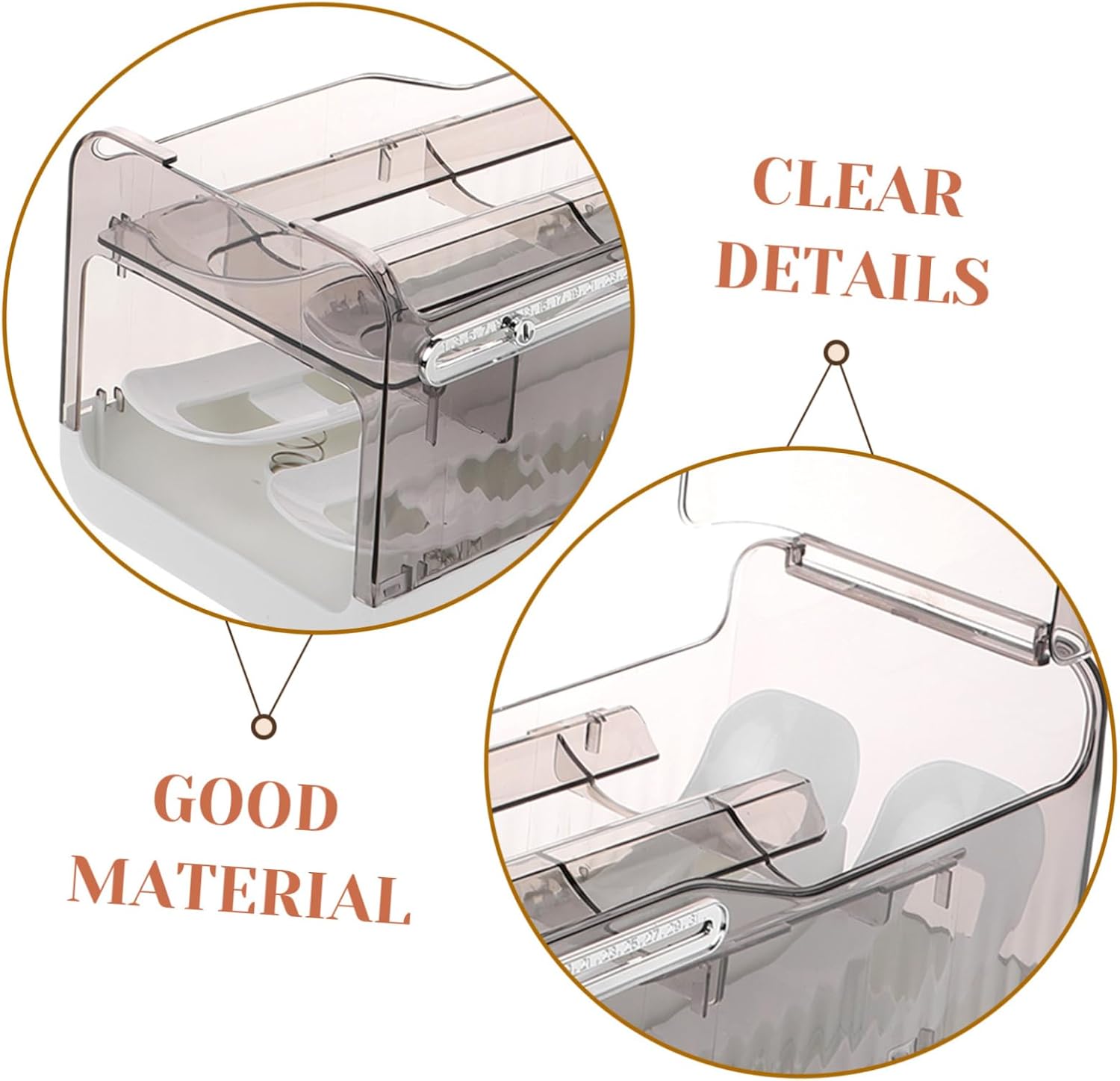 ABOOFAN Rolling down Egg Dispenser Plastic Egg Holder for Refrigerator Food-grade Storage Organizer Double Design Fridge