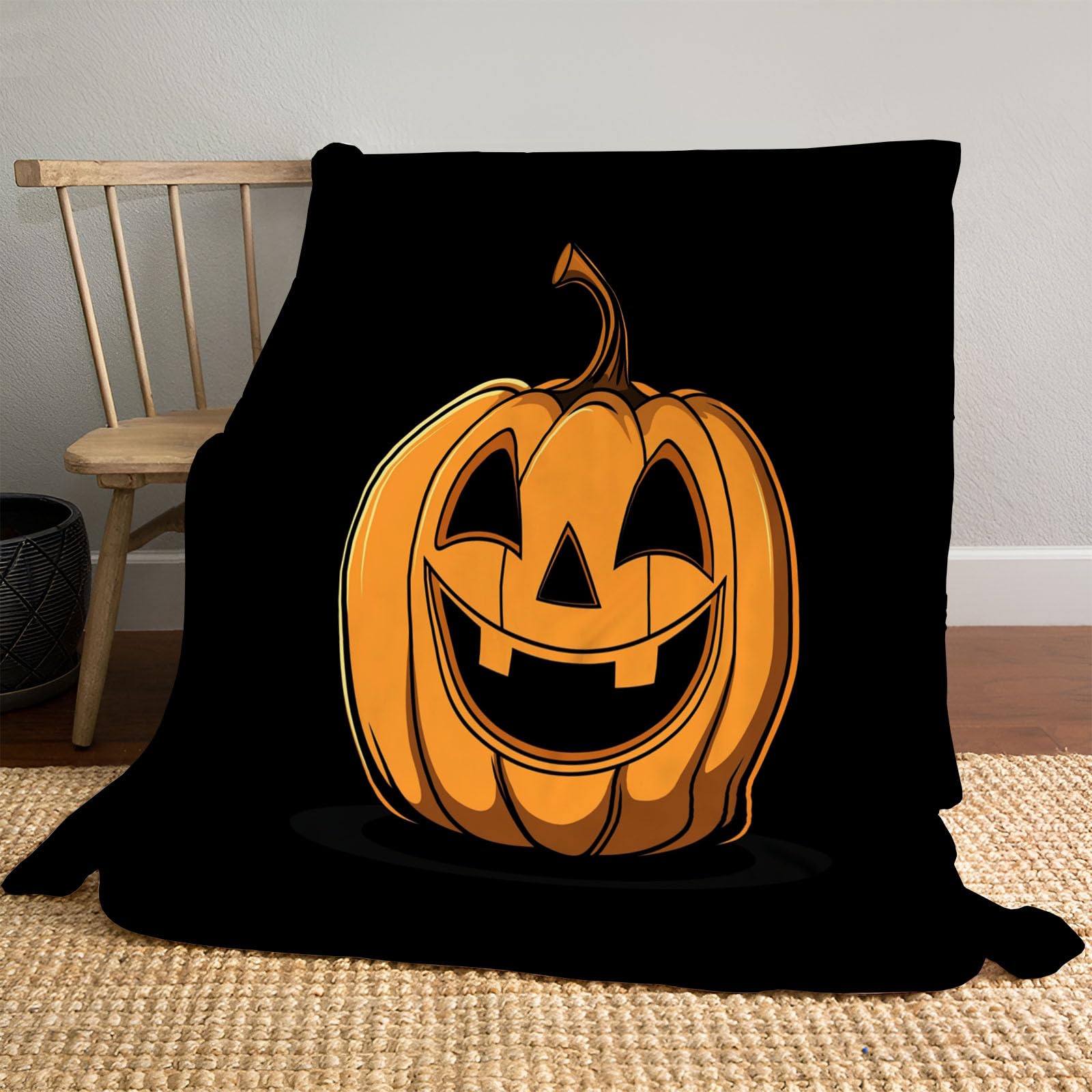 Flanelle couverture moelleuse style plaid Halloween pour canapé grand format