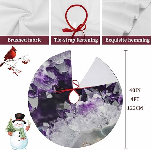 Miniatura 4 de Falda de árbol de Navidad de 48 pulgadas, falda de árbol de ágata morada, decoraciones de Navidad para interiores y exteriores, arte abstracto