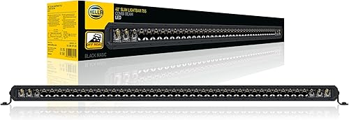 Hella 358197321 Black Magic Tough - Barra de luz LED delgada de 40 pulgadas, luz todoterreno de haz alto para camionetas, SUV, 4x4, Jeep, tractores