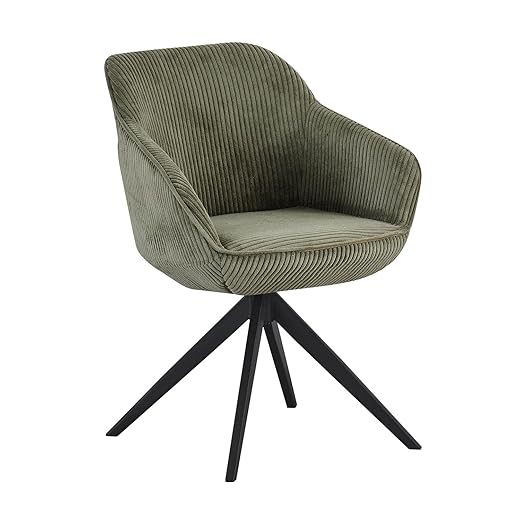 B&D home dining chair ARVIT 1 piece, Executive Chair Office Chair Conference Chair Lounge Chair Office Chair for Dining Room, Office, Kitchen, Industrial Modern Design, Corduroy Green,11102-GRUN-1