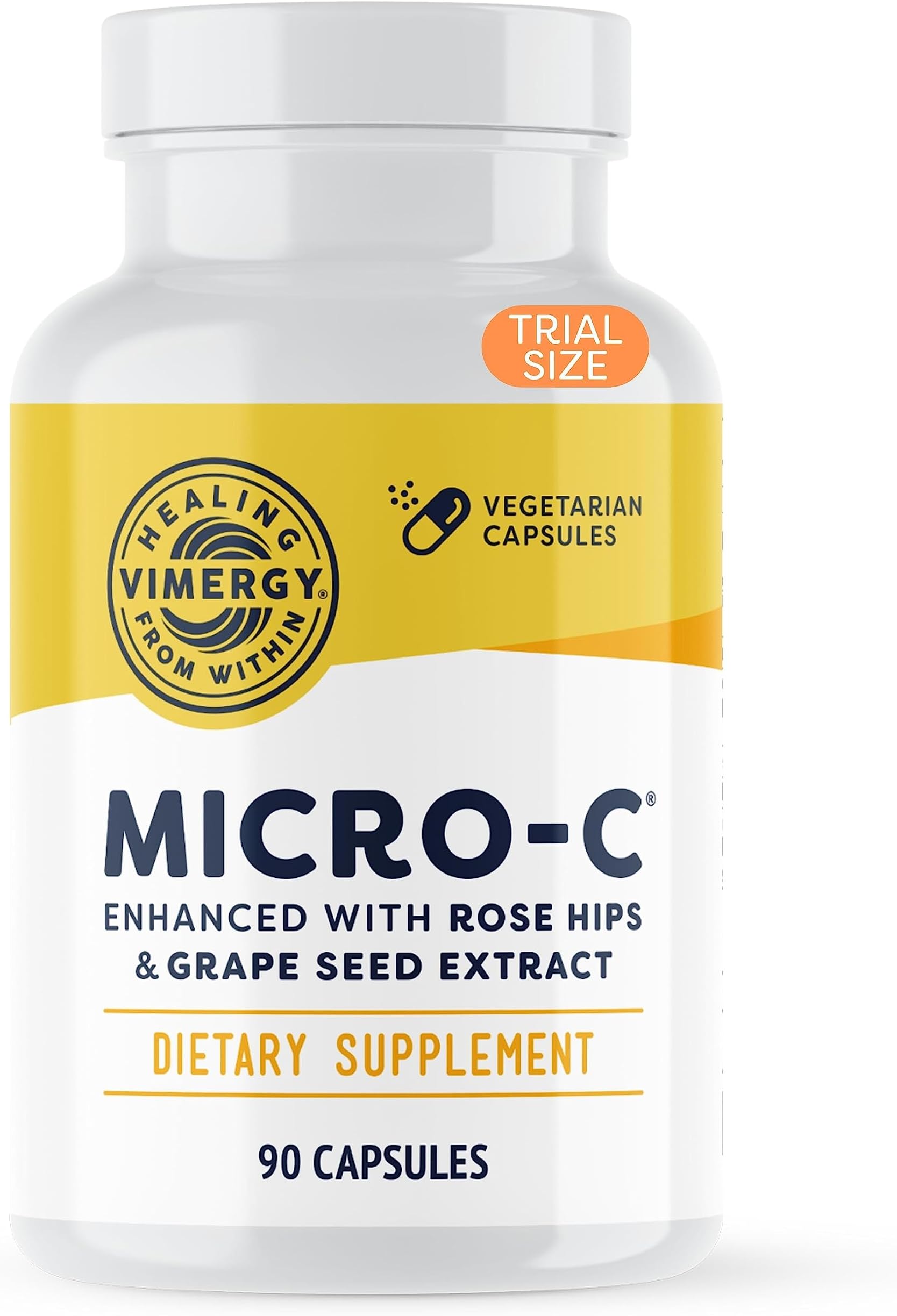 Micro-C® Vitamin C Capsules – 500mg per Capsule, Supports Immune Health*, Promotes Collagen Production, Supports Healthy Bones*, Kosher, Vegan & Gluten-Free, Travel Size 90 Capsules