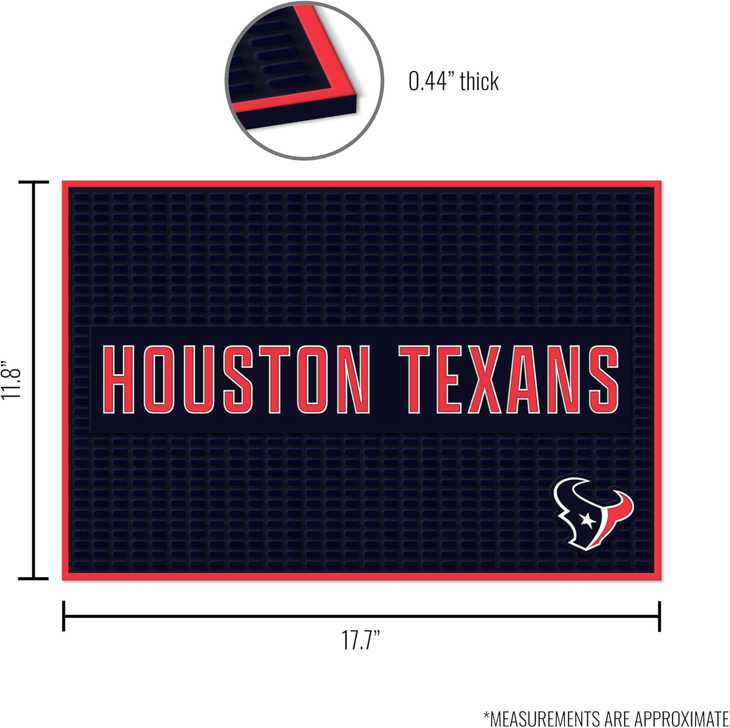 Rico Industries NFL Football 12" x 18" PVC Heavy Duty/Thick Home Décor/Kitchen/Bar Mat