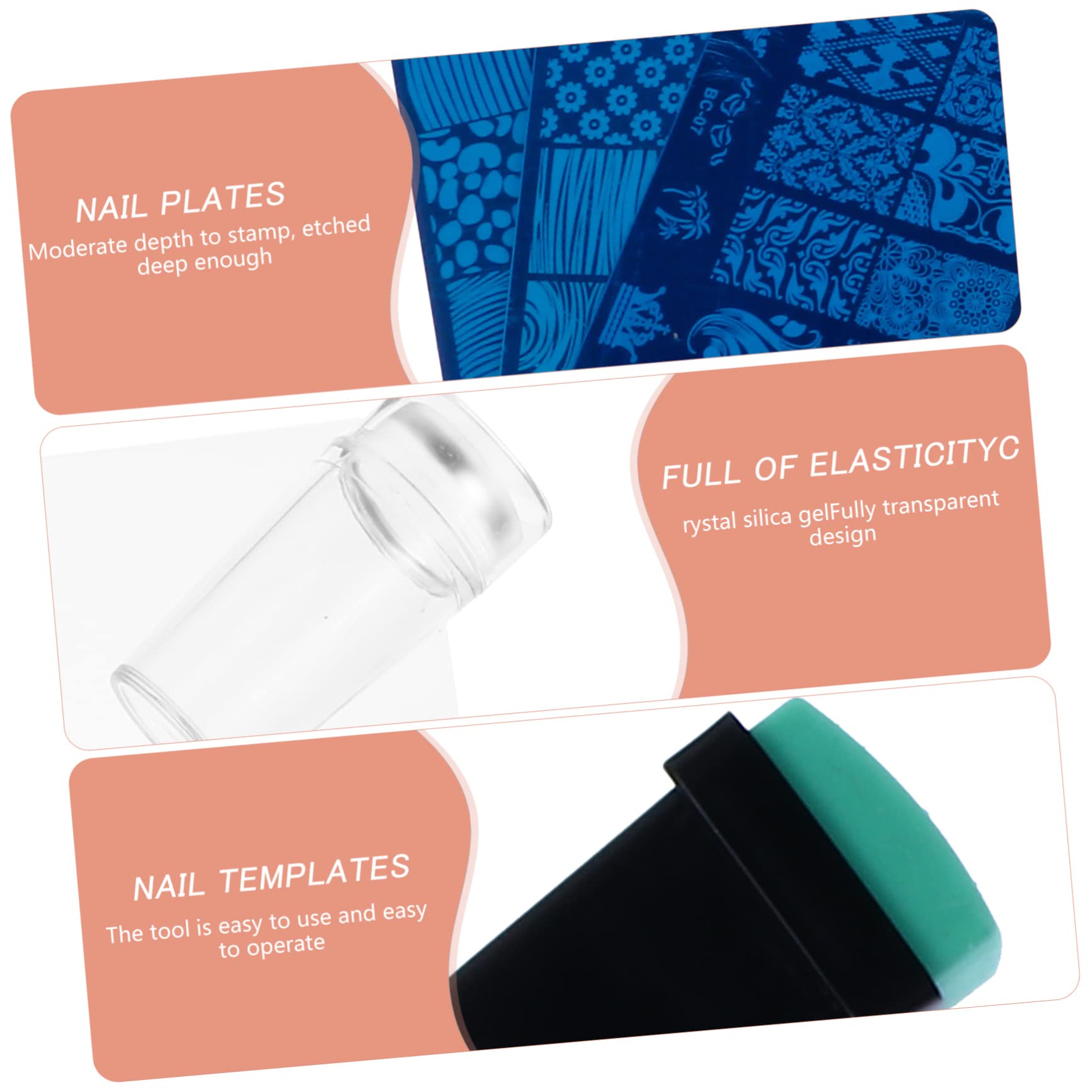 CALLARON 2 Set Piastre Per Stamping Unghie Template Creativi Per Nail Art Diy Facili Usare E Per Manicure Casa Amiche 13 Pezzi*2