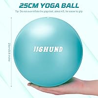 Vista 2 de Pilates Ball, 9 Inch Small Exercise Mini Soft Workout Yoga Ball with Exercise Guide, for Home Gym Yoga, Pilates, Core Training, Workout, Balance