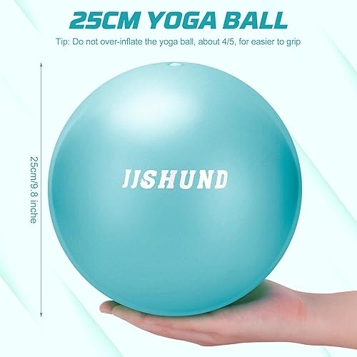 Miniatura 2 de Pilates Ball, 9 Inch Small Exercise Mini Soft Workout Yoga Ball with Exercise Guide, for Home Gym Yoga, Pilates, Core Training, Workout, Balance,