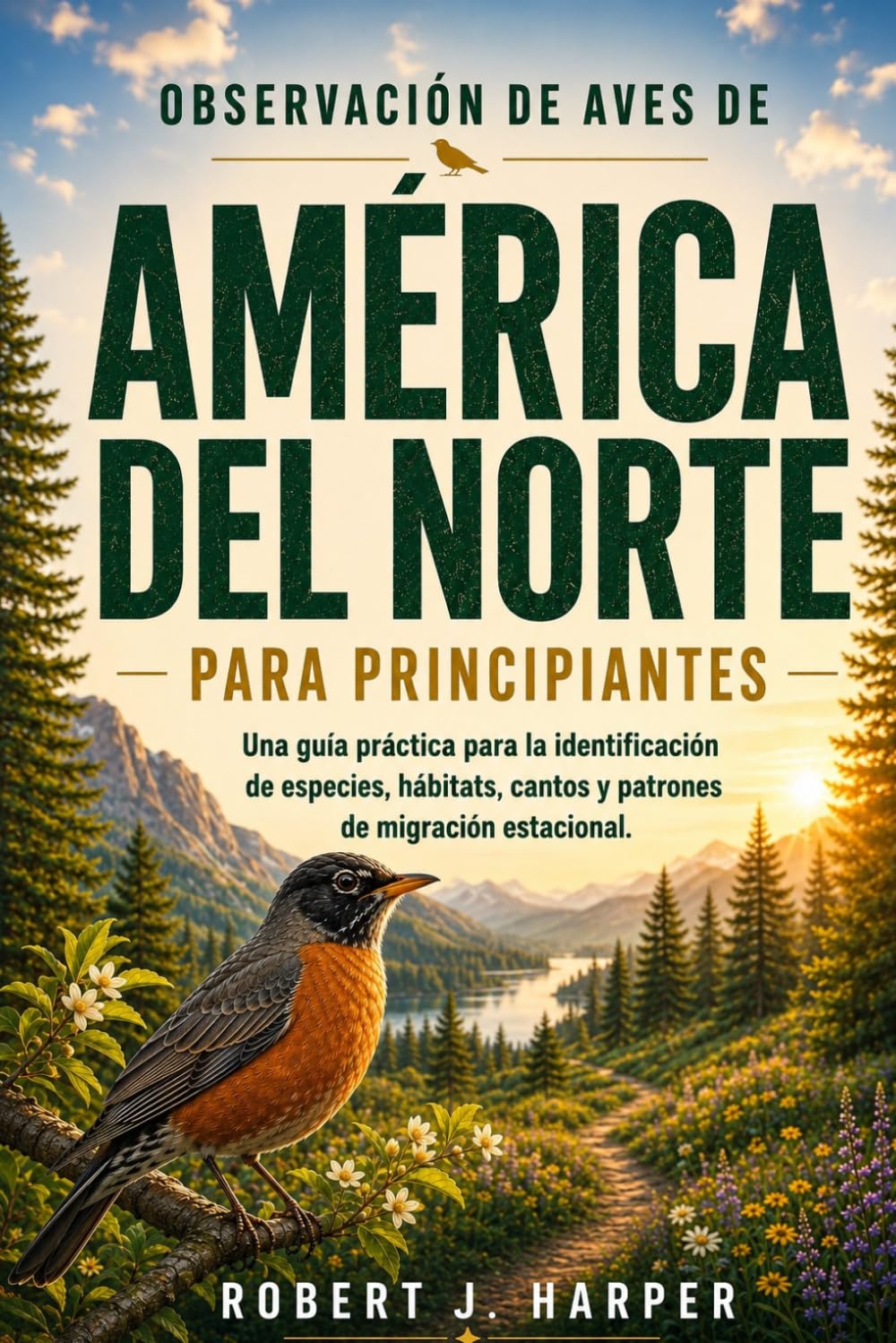 OBSERVACIÓN DE AVES DE AMÉRICA DEL NORTE PARA PRINCIPIANTES: Una guía práctica para la identificación de especies, hábitats, cantos y patrones de migración estacional.