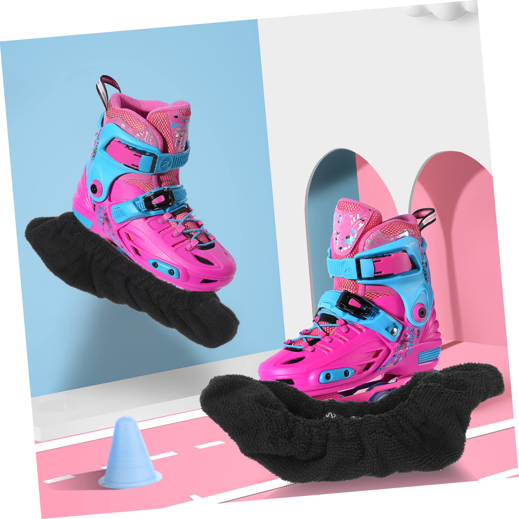 ibasenice Cubiertas De Cuchillas para De Hielo De Microfibra De Antideslizantes para Zapatos De Patinaje Artístico Y Hockey S Negro Azul