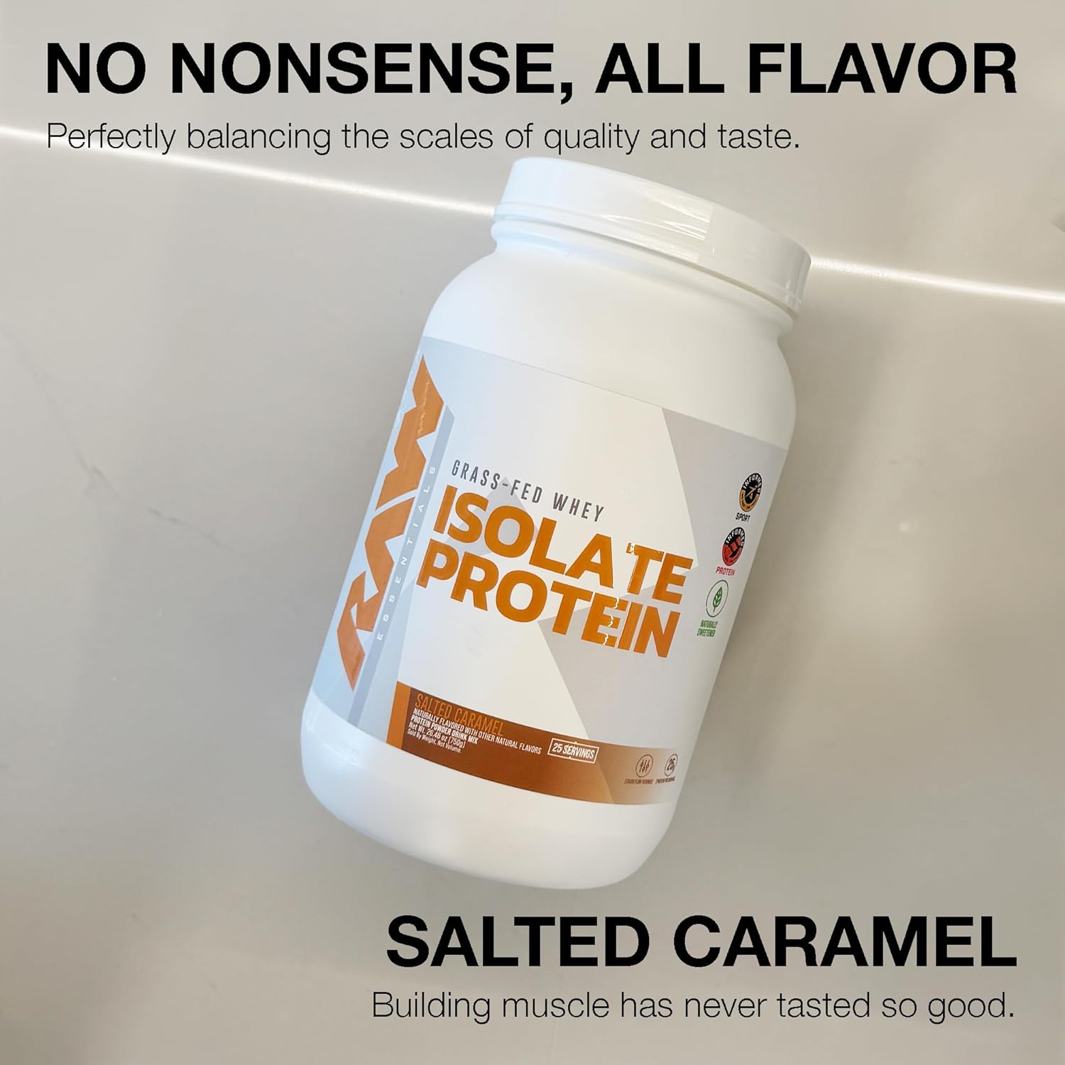 RAW Whey Isolate Protein Powder, Salted Caramel - 100% Grass-Fed Sports Nutrition Whey Protein Powder for Muscle Growth & Recovery - Low-Fat, Low Carb, Naturally Flavored & Sweetened - 25 Servings - Image 3