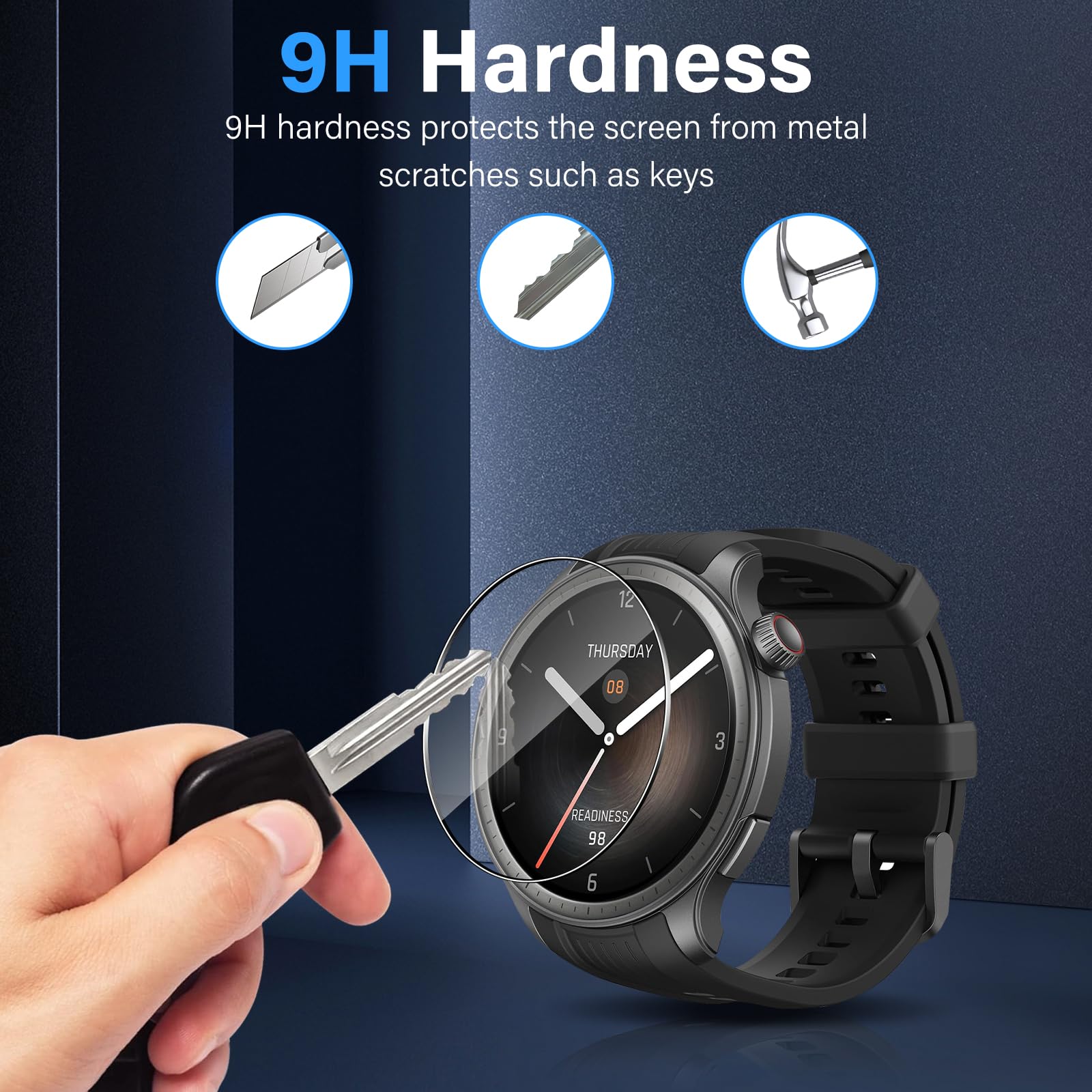 Amazfit Balance Protection Protection Écran Aerku Verre Trempé Pour Amazfit Balance/Garmin Fenix E 47mm (3 Pièces) Transparence 99.99