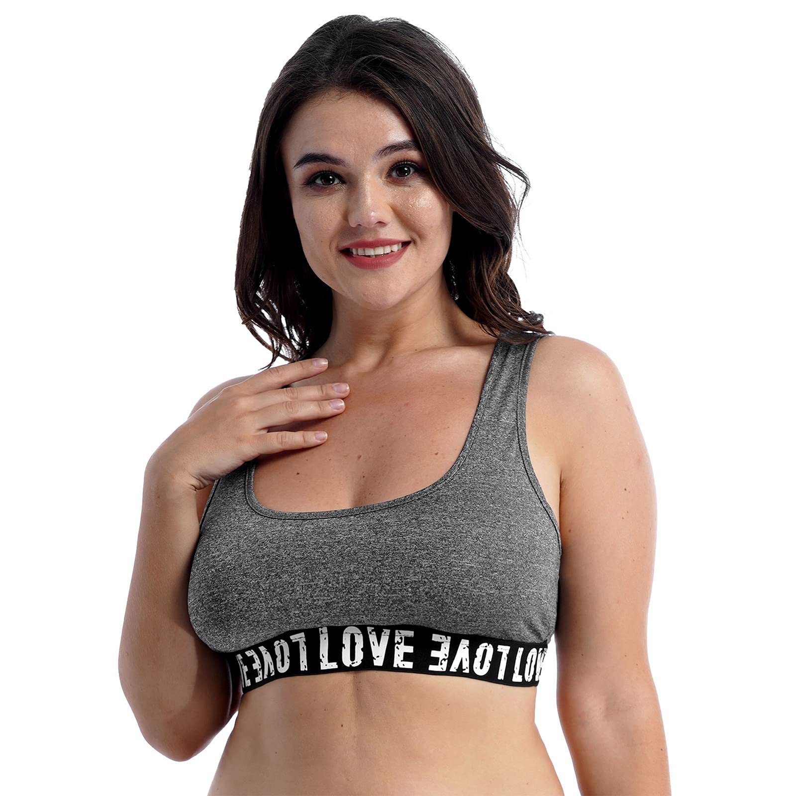 Womens Seamless Racerback Sport Bra Workout Crop Tops Athletic Yoga Fitness Gym Vest Activewear
