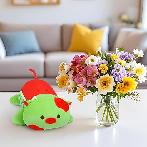 Miniatura 4 de Peluche de vaca de 11 pulgadas, lindo animal de peluche de vaca sandía, peluche Kawaii esponjoso de fruta de vaca para niños y niñas, regalo de
