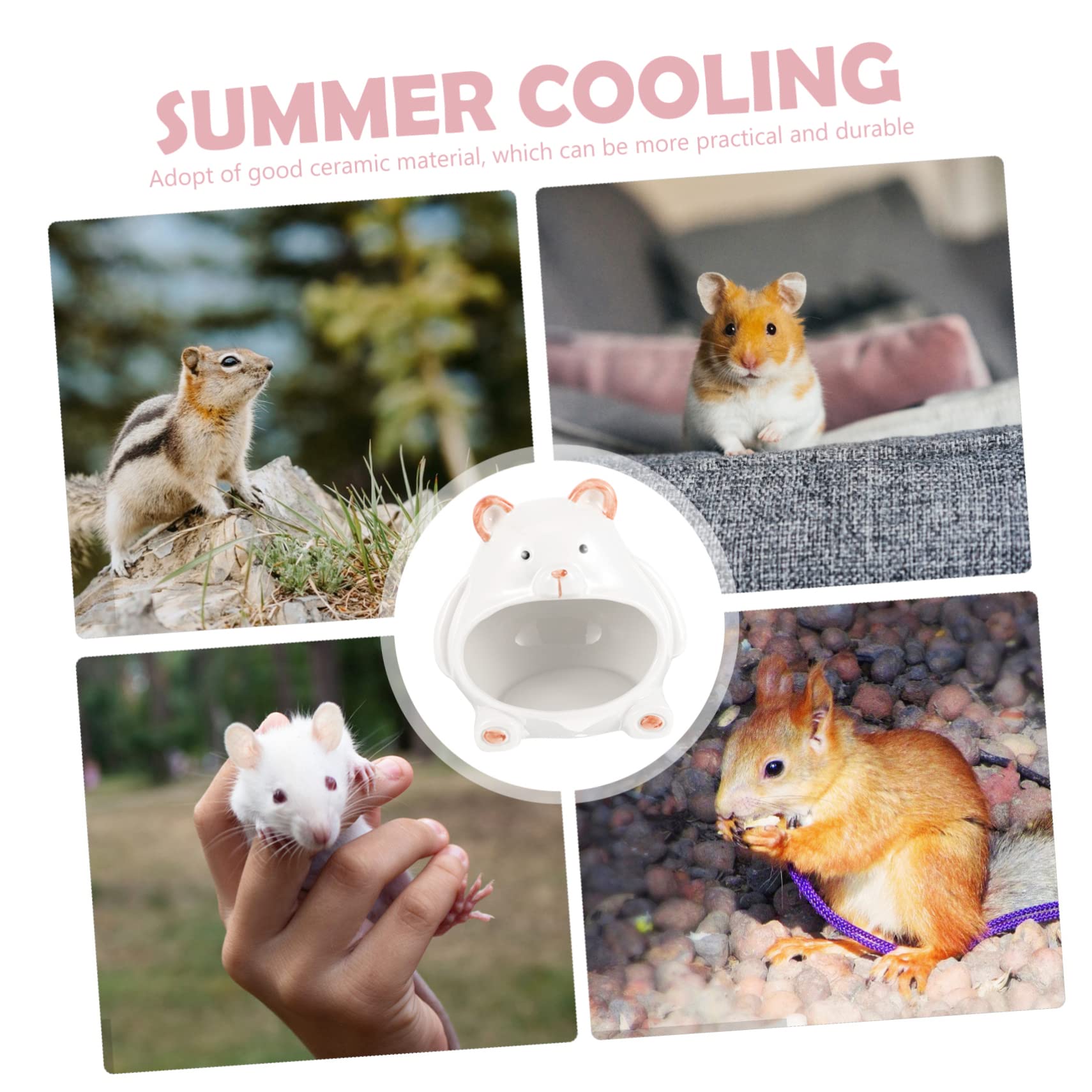 Milisten Maison pour Hamster en Céramique Blanche, Cachette de Hamster Rafraîchissante et Résistante à L’Usure, Sûre pour Petits Animaux, pour Cage