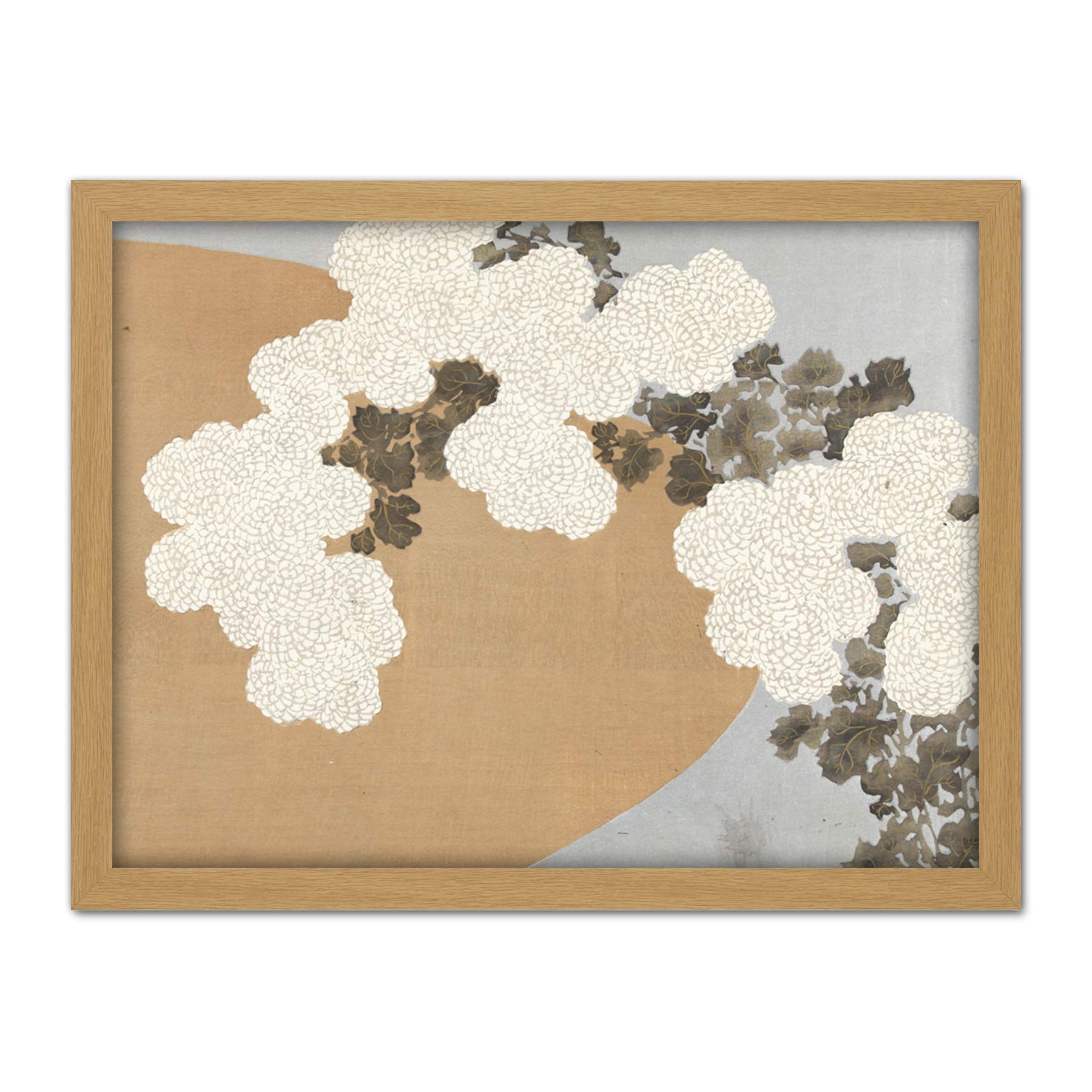 Artery8 Kamisaka Sekka Chrysanthemums Japanese Painting Artwork Framed Wall Art Print 18X24 Inch