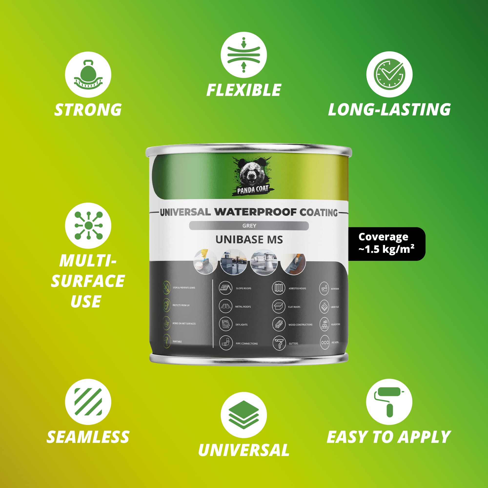 Liquid Rubber Universal Waterproof Sealant, Universal Sealant Indoor & Outdoor, Concrete, Metal & Wood - Image 3