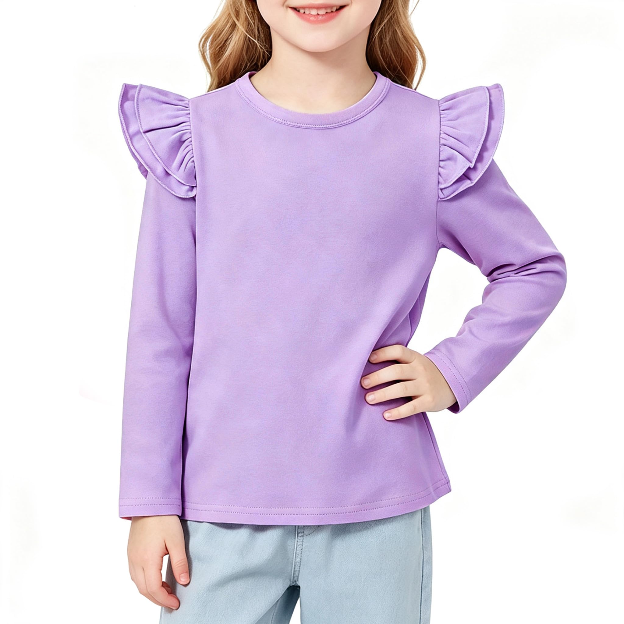 Magic Park 1-14Y Toddler Girl Cotton T Shirt Kids Ruffle Tee Top