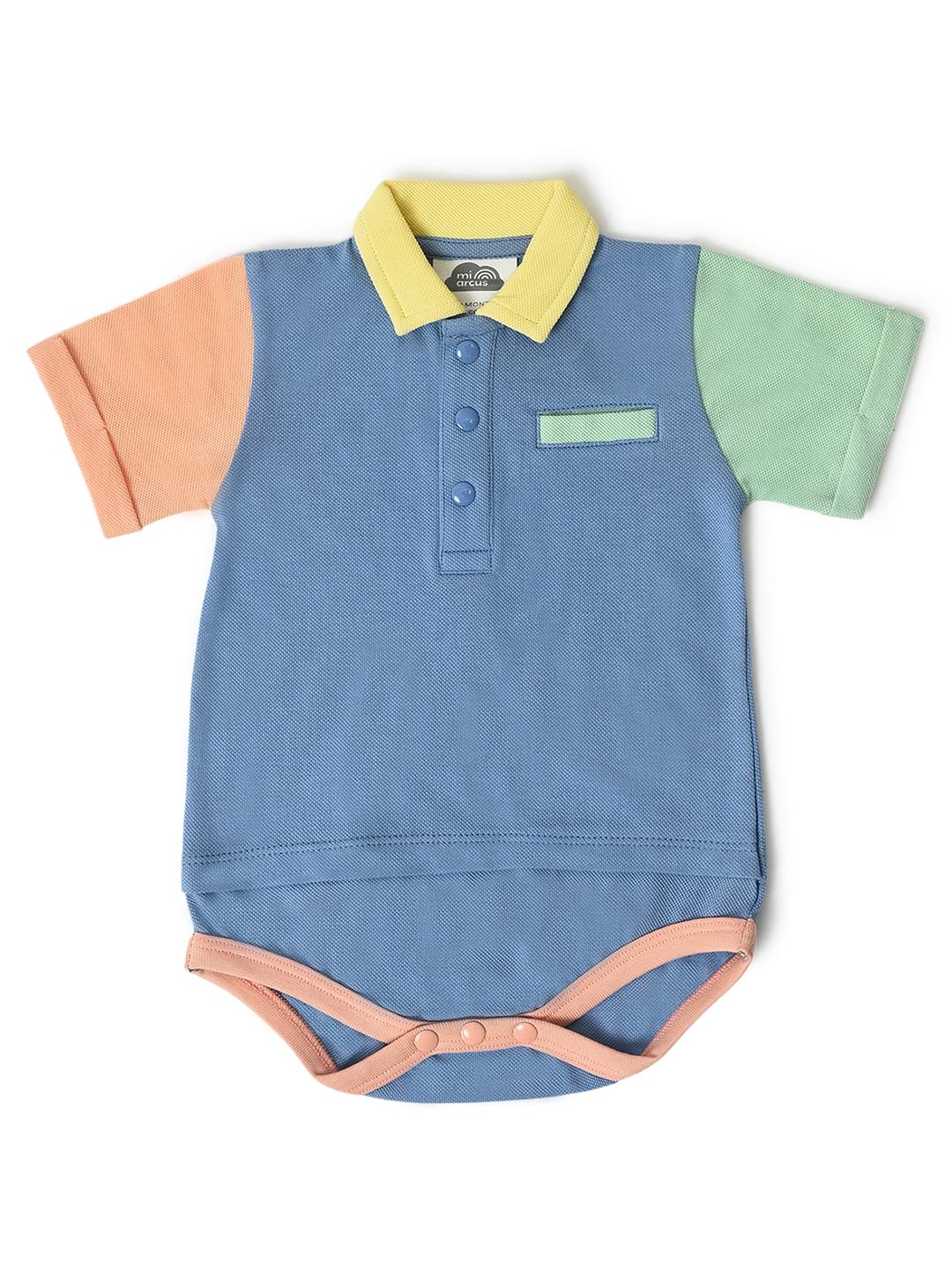 Mi ArcusCollar with Short Sleeve Blue Romper/Onesies/Bodysuit/Jumpsuit for Baby Boy/Kids