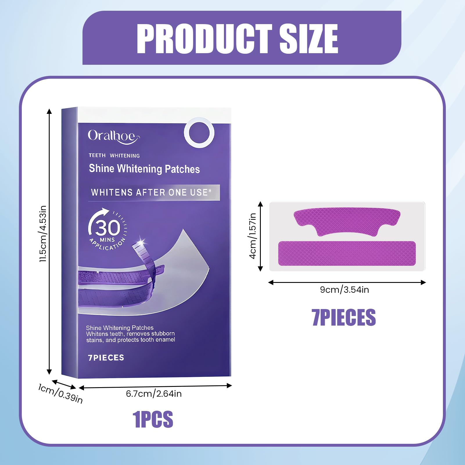 Tiras Blanqueadoras Dientes, 7PCS tiras blanqueadoras moradas, Tiras profesionales de blanqueamiento de dientes, Whitening Strips, Elimina Manchas Profundas, Para una sonrisa más luminosa — view 2