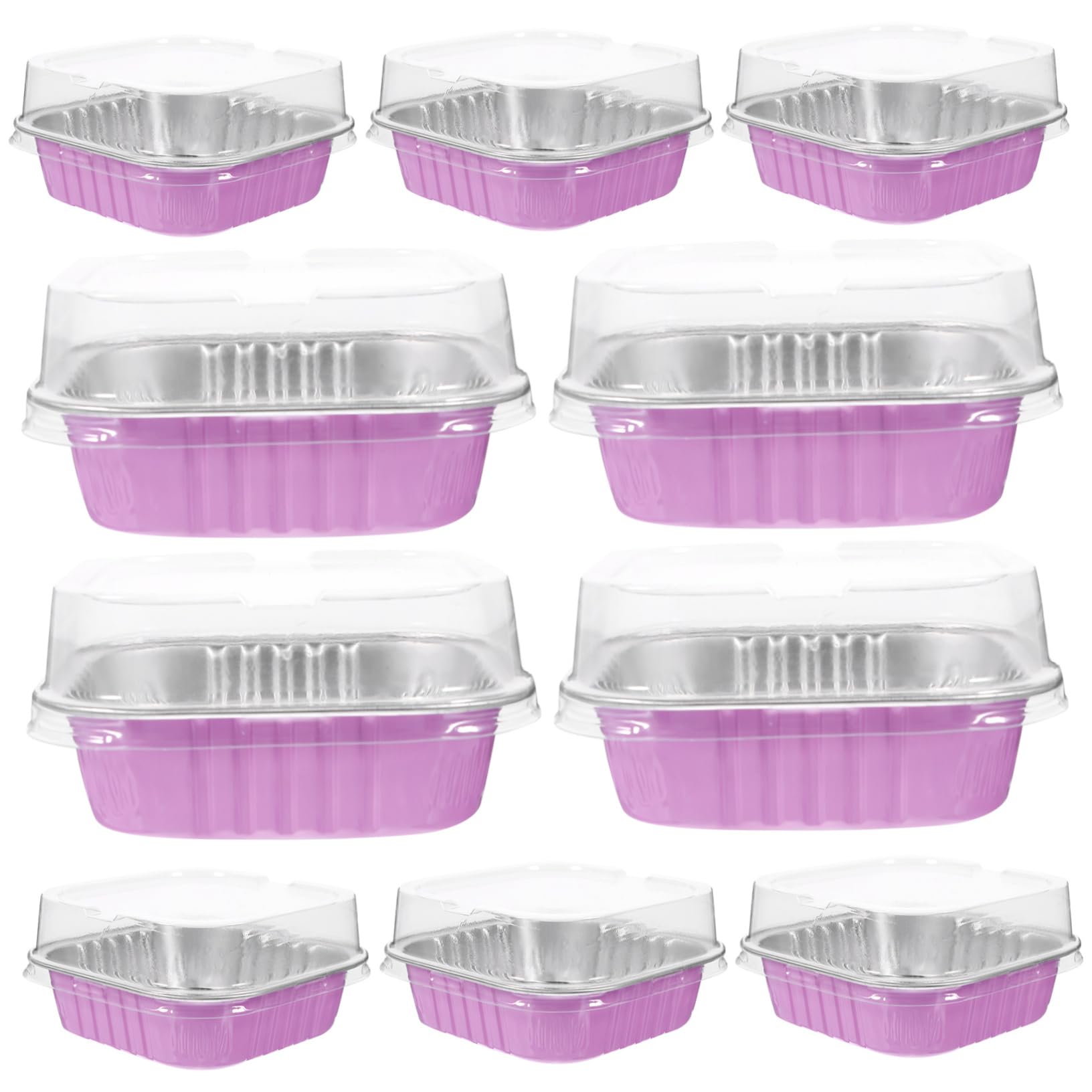 STOBAZA Aluminum Baking Cups Lids Cake Box with Heat-resistant Liner Perfect for Bbq Parties