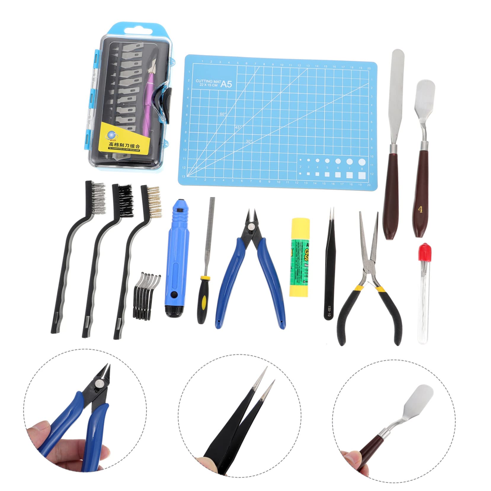 PartyKindom Kit De Limpieza Impresora Agujas Flexibles Alicates Pinzas De Boquillas Herramienta De Limpieza