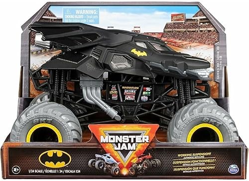 Monster Jam Camión monstruo fundido a presión a escala 124 oficial (neumáticos plateados Batman Series 19)