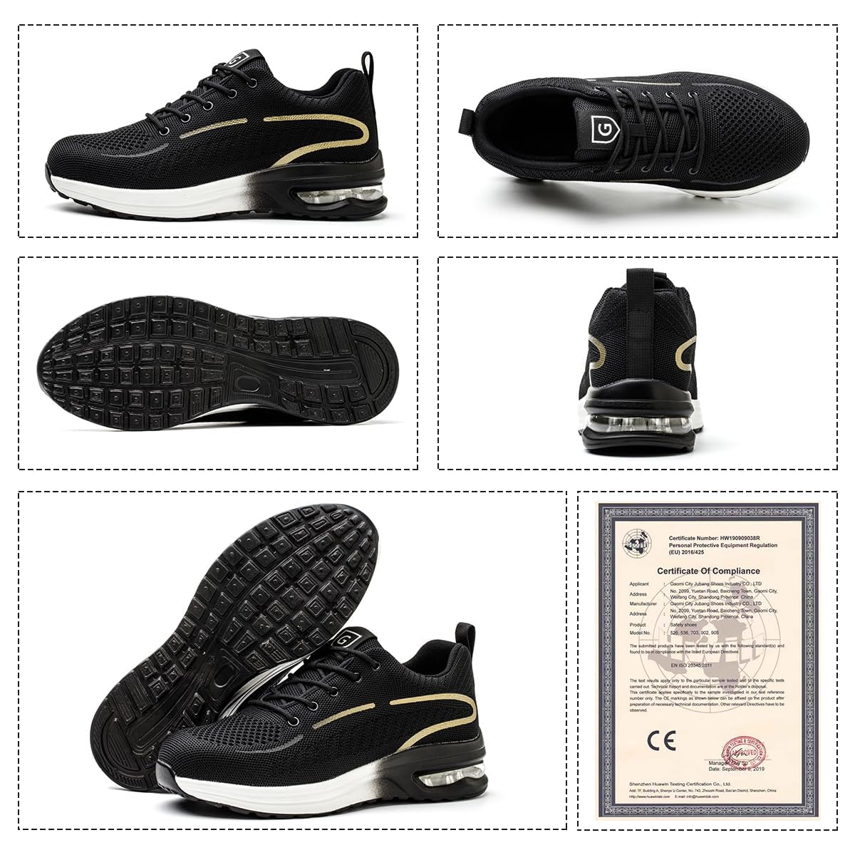 Scarpe Antinfortunistiche Uomo Scarpe da Lavoro Donna Leggere Traspiranti Sneakers con Punta in Acciaio Antiscivolo Sportive Sicurezza Scarpe