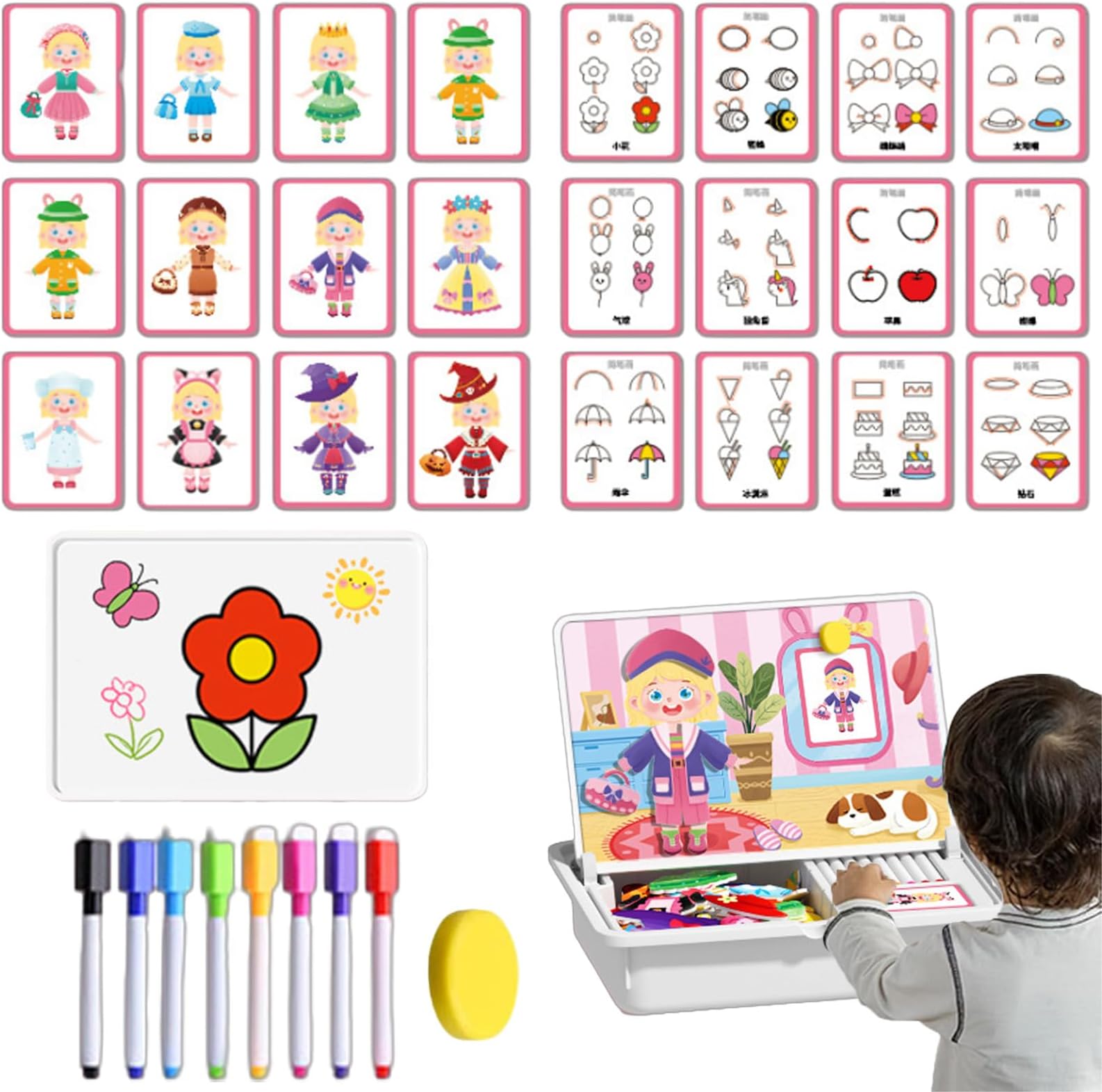Magnetic Puzzles Face Dress Up Travel Game, Magnetic Faces Kids, Educational Facial Expression Learning Puzzle Children, Sensory Fine Motor Learning Education Activities, for Toddler Kids Ages 3-6 (B)