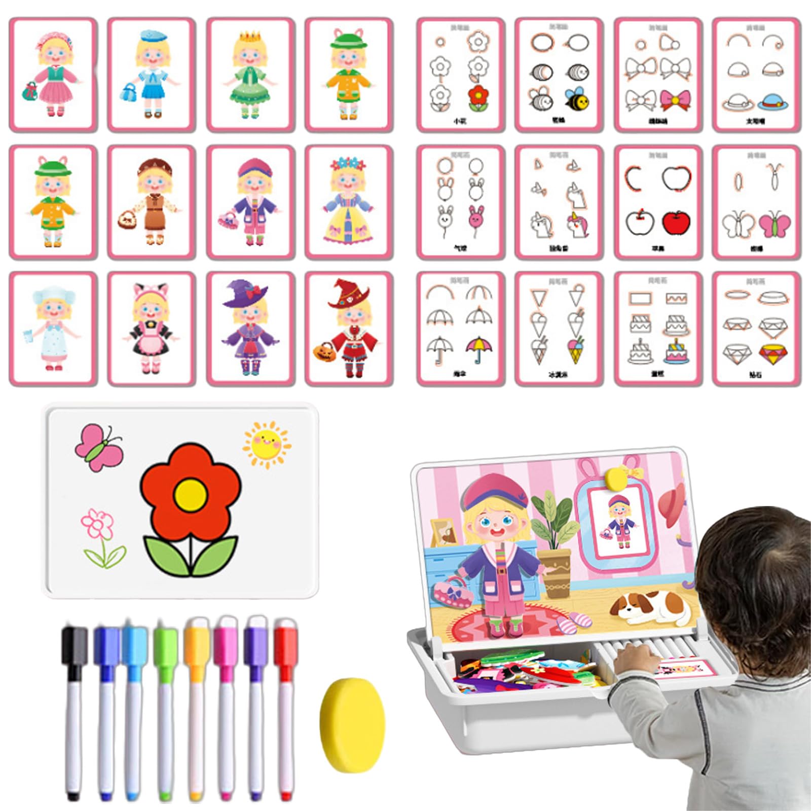 Magnetic Puzzles Face Dress Up Travel Game, Magnetic Faces Kids, Educational Facial Expression Learning Puzzle Children, Sensory Fine Motor Learning Education Activities, for Toddler Kids Ages 3-6 (B)