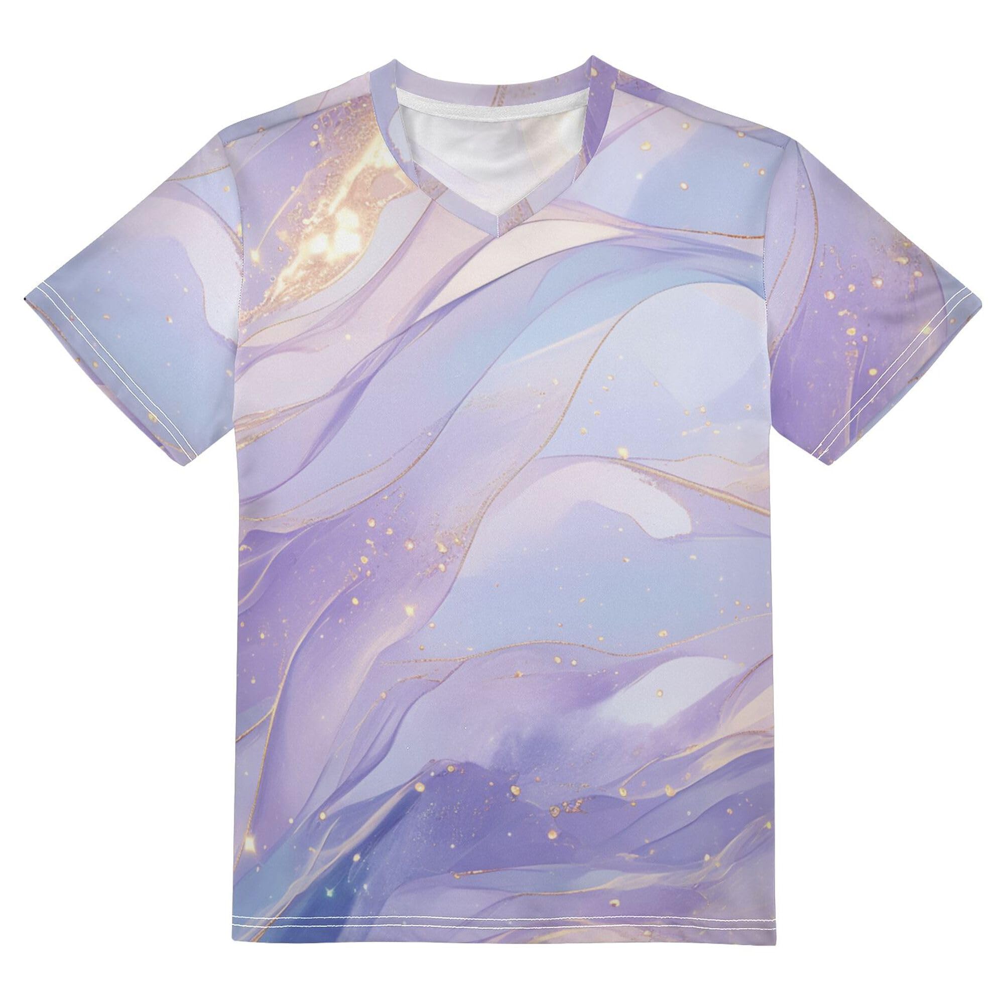 Kids Short Sleeve Tees Soft Breathable Burgundy Blue Purple Athletic Tops for Kids Teenagers