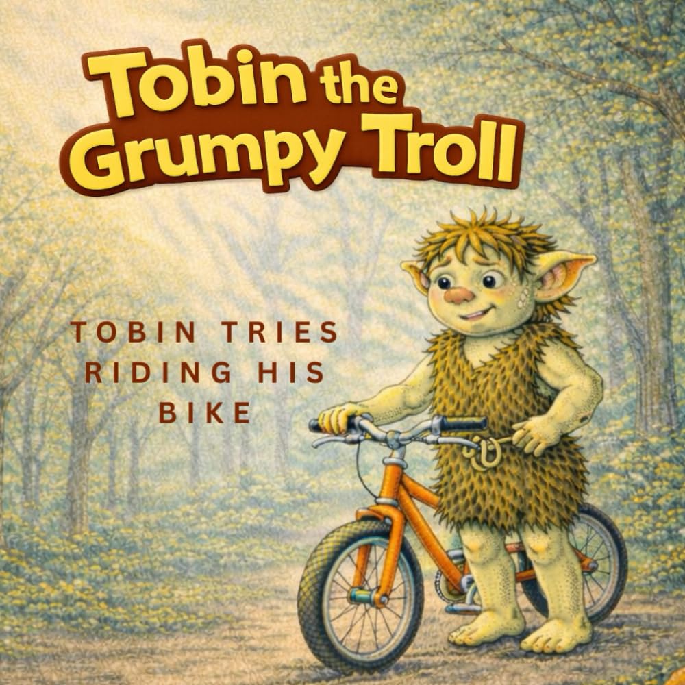 TOBIN, THE GRUMPY TROLL: TOBIN TRIES RIDING HIS BIKE