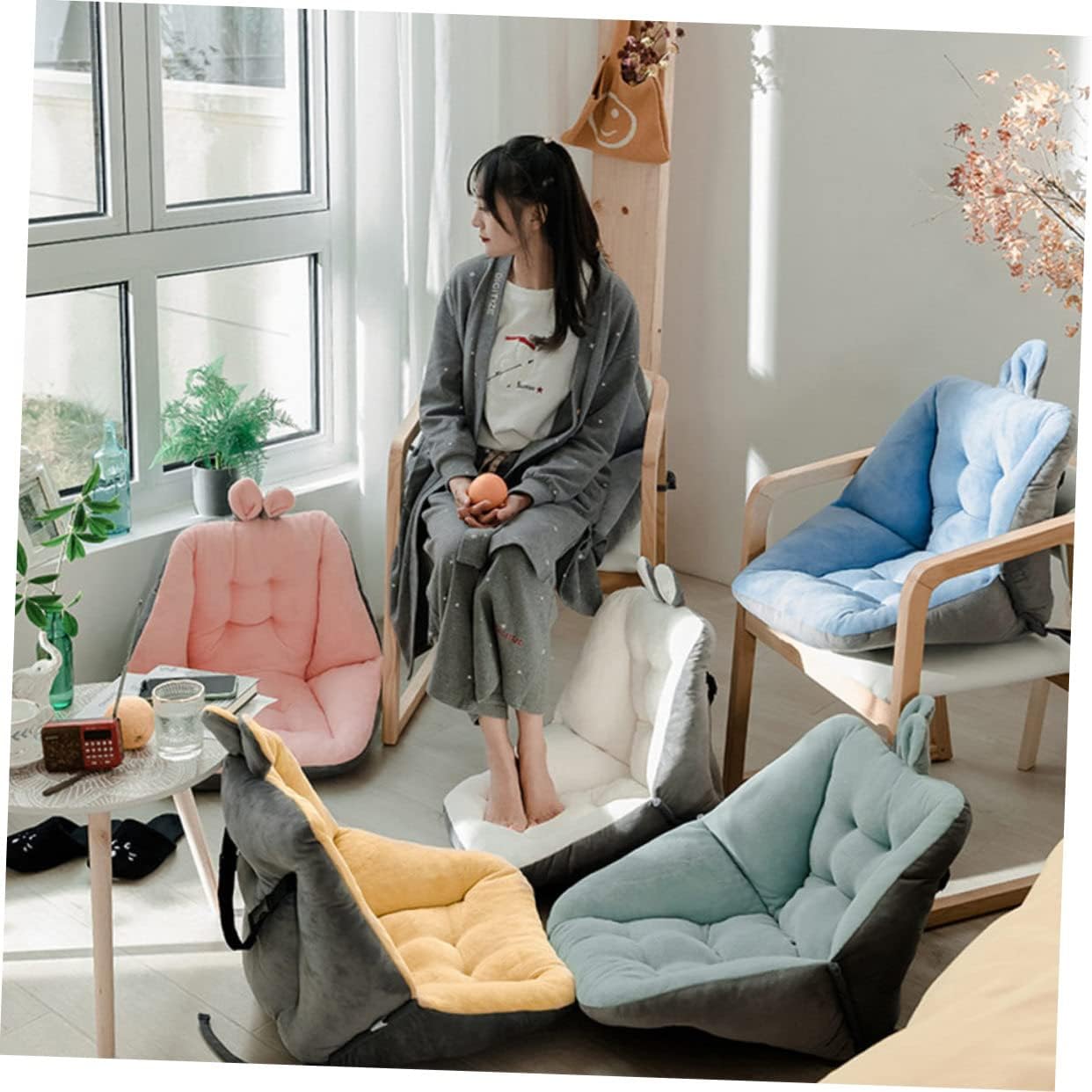 Ciieeo Delicate Seat Cushion and Back Support for Chairs Use Pad for Office Dining and Kitchen Promotes Comfort and Blood Circulation
