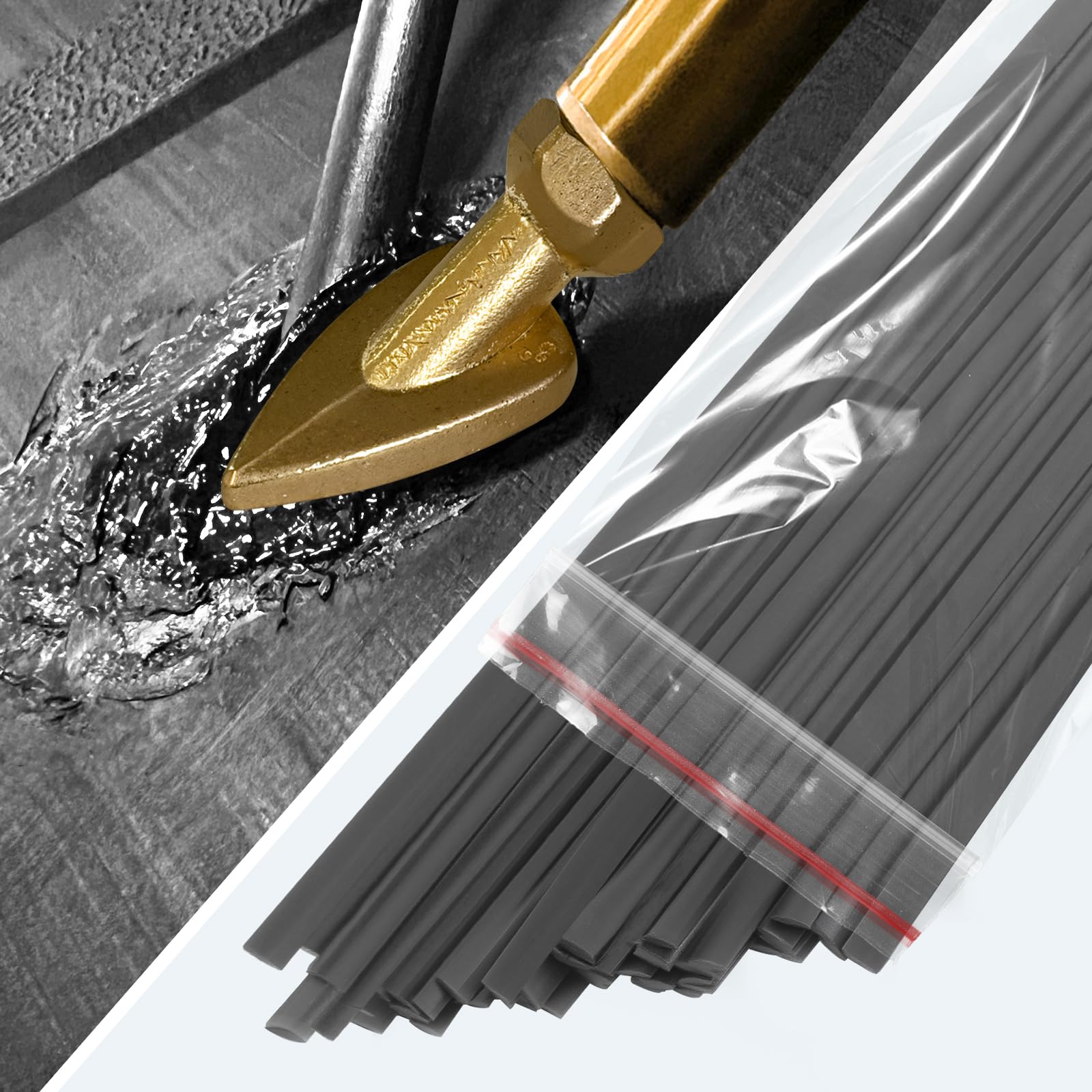 Allturn 50 pcs Black Plastic Welding Rods for Repairing Plastic Bumpers,Kayaks,TPO TEO PP, 9.1" In Length.