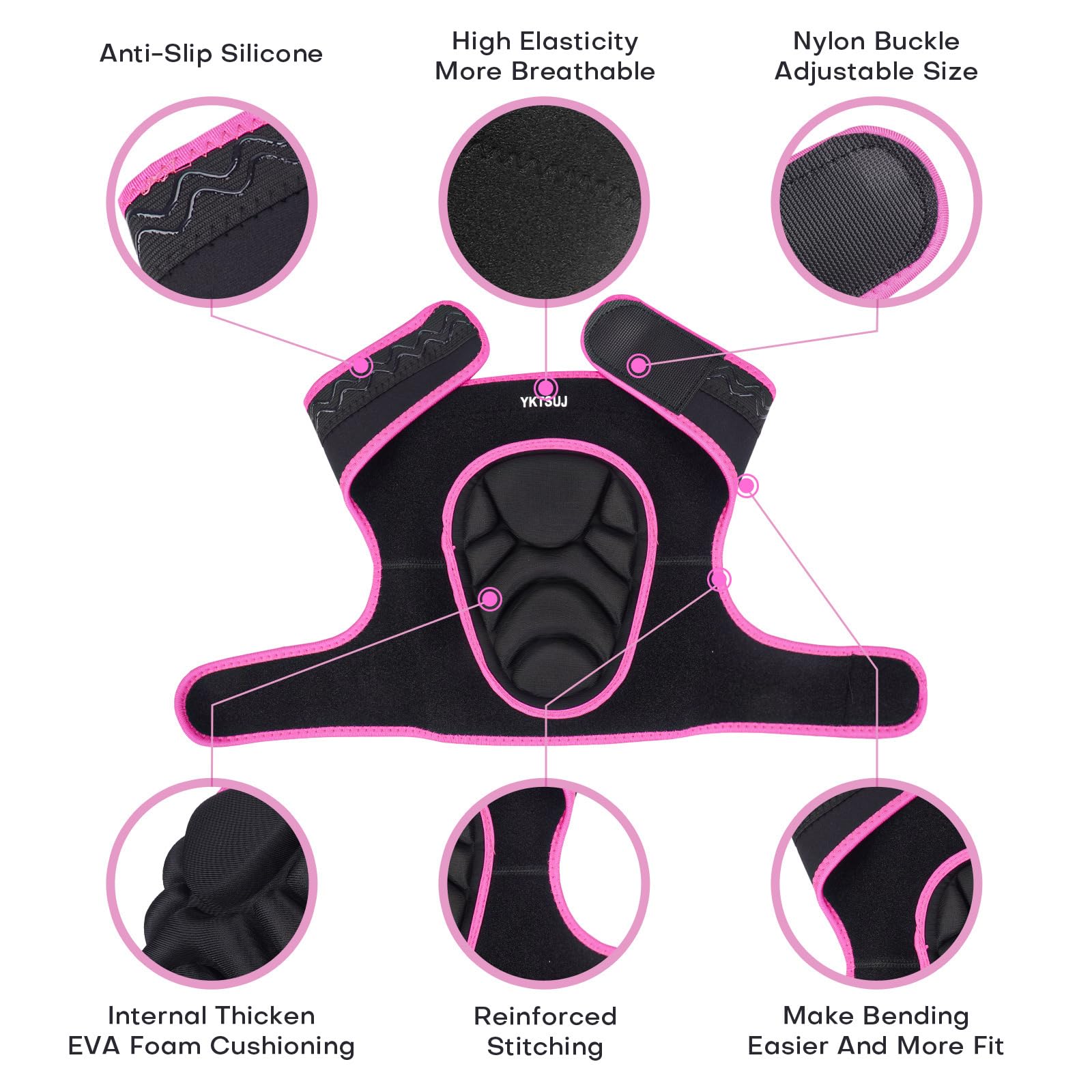Rodilleras para mujeres y hombres para jardinería, trabajo en casa, limpieza de suelos y alfombras, trabajos de construcción, limpieza de rodilleras con tela de alta elasticidad, color negro