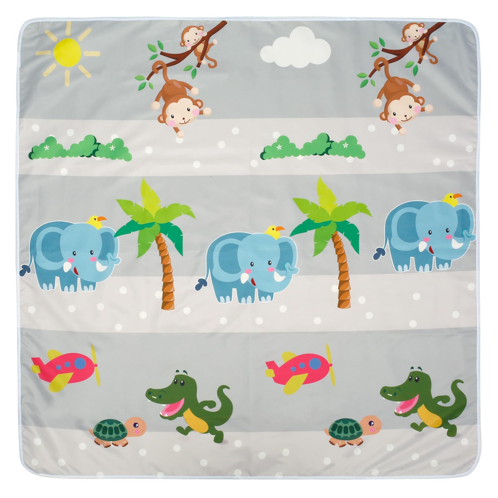 Splash Mat for Under Highchair,53×53inch Waterproof Baby Splash Mat,Reusable Non-slip Cute Cartoon Baby Splat Floor Mats,Machine Washable Portable Highchair Weaning Mats for High Chair/Arts/Crafts