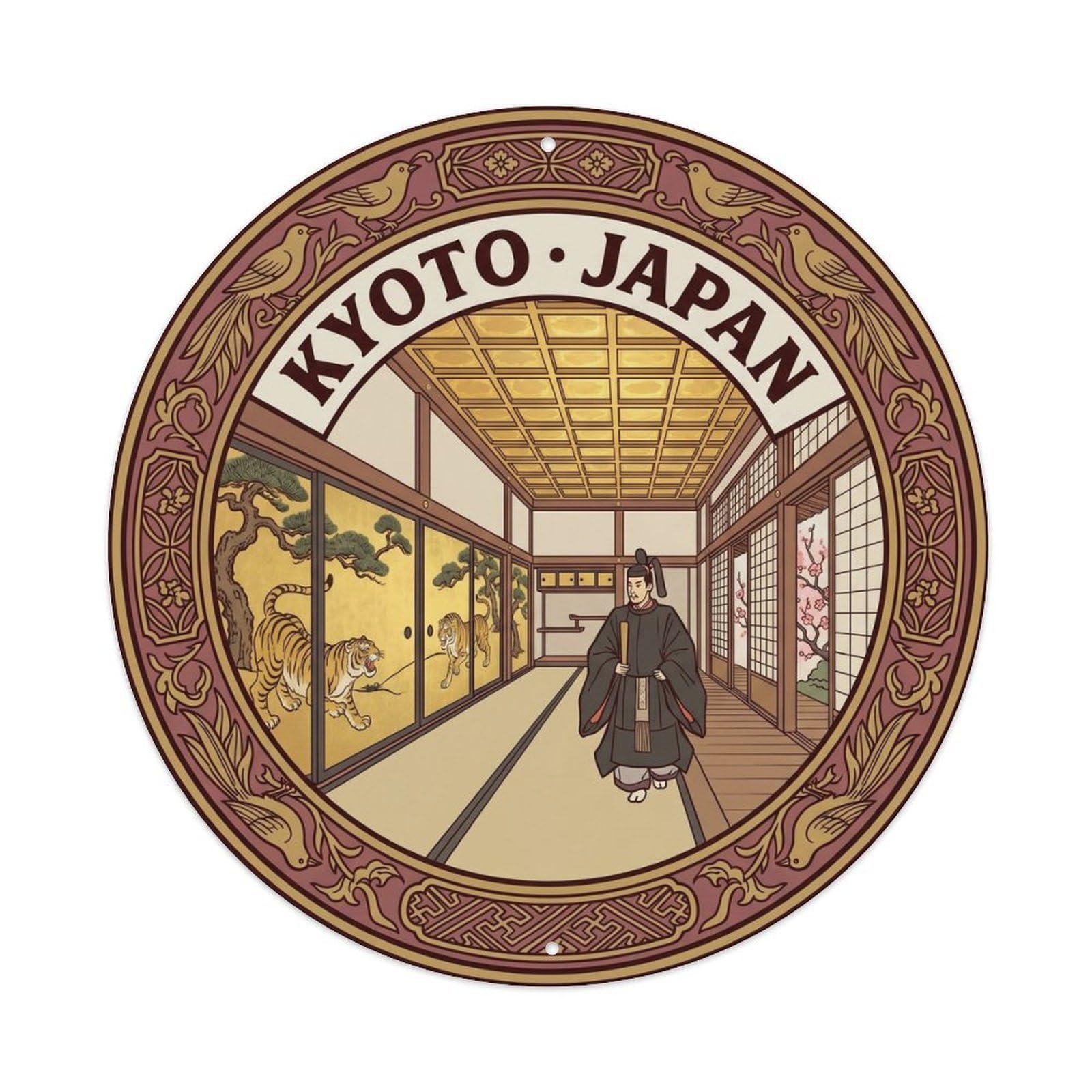 Kyoto Nijo Castle City Landmark Street Market Travel Metal Tin Sign